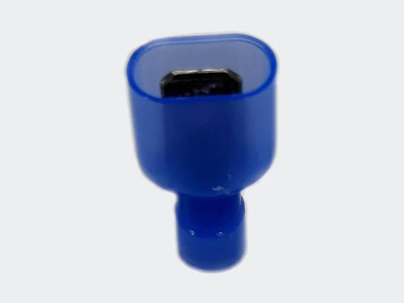 Terminal macho totalmente aislado en nylon azul